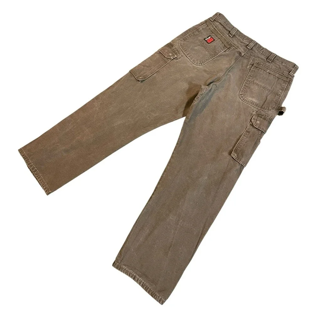 Vintage Wrangler Riggs Workwear Mocha Brown Carpenter Pants Size 36x32 USA - Picture 2 of 8
